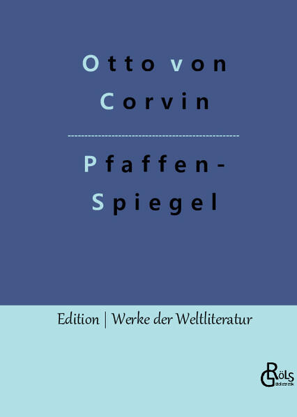 "Die Kritik am Pfaffenspiegel (Älterer Titel: Historische Denkmale des christlichen Fanatismus) ist so alt wie das Buch selbst und auch nicht durchweg unberechtigt: Wenig sachlich, dafür beißend polemisch sei es und im Übrigen ein Fall achtloser Geschichtsklitterung. Alles richtig, und doch - die immer wieder neuen Auflagen des Werkes seit mehr als 150 Jahren beweisen, dass Otto von Corvin vielen Menschen doch sehr aus dem Herzen spricht. Mit viel Sinn für Sarkasmus und durchaus sprachlich gewandt führt Corvin den "Pfaffen" ihre Heuchelei und die moralischen Widersprüche vor Augen, die er im Treiben der Geistlichen seiner Zeit identifiziert." Redaktion Gröls-Verlag (Edition Werke der Weltliteratur)