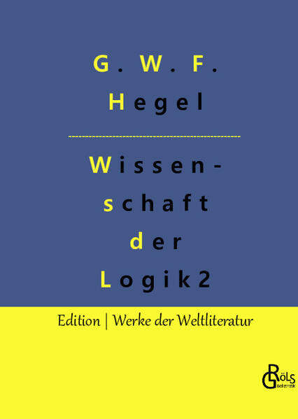 "Die Logik des Seins umfasst bei Hegel drei Abschnitte: Bestimmtheit, Größe und Maß. Er hat dabei den Anspruch, deskriptiv ohne mathematische Symbole auszukommen. Im zweiten Teil befasst sich Hegel mit der Lehre vom Wesen." Redaktion Gröls-Verlag (Edition Werke der Weltliteratur)