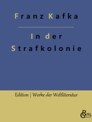 In Kafkas Erzählung begibt sich ein Forschungsreisender in eine Strafkolonie auf einer Insel, wo ihm das Rechtssystem vorgeführt wird. Jeder Angeklagte erhält demnach ein nicht-revisionsfähiges Urteil und im Anschluss daran eine minutiös festgelegte Behandlung die mit Folter beginnt und dem Tod endet. Dabei werden dem Opfer moralische Botschaften in den Leib geschrieben. Letztes Endes nimmt die Vorführung allerdings eine unerwartete Wendung und der Forschungsreisende verlässt die Strafkolonie. Gröls-Verlag (Edition Werke der Weltliteratur)