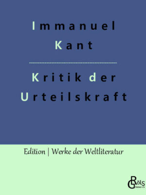 Nach der Kritik der reinen Vernunft und der Kritik der praktischen Vernunft ist die Kritik der Urteilskraft (KdU) die "dritte Kritik", bzw. Kants drittes Hauptwerk. In der Kant'schen Systemarchitektur leistet der Philosoph damit die Vermittlung zischen der Natur und der Freiheit. Die Urteilskraft hat für Kant zwei Ausprägungen: Die bestimmende und die reflektierende. Die bestimmende sortiert das Besondere unter das Allgemeine, während die reflektierende zum gegebenen Besonderen das Allgemeine in Bezug setzt. Gröls-Verlag (Edition Werke der Weltliteratur)