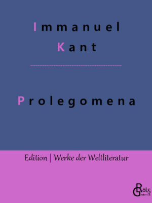 Gibt es einen Gott? Was ist Raum und Zeit? Wie sind Raum und Kosmos aufgebaut? Wie gelangen Erkenntnisse in die Welt und wie bestimmt sich das Bewusstsein? Immanuel Kant Kant schrieb diese kleine Schrift als eine simplifizierte und übersichtliche Darstellung seines Hauptwerkes Kritik der reinen Vernunft und doch sind es die großen Fragen des Menschengeschlechts, die in diesem Büchlein bewegt werden. Gröls-Verlag (Edition Werke der Weltliteratur)