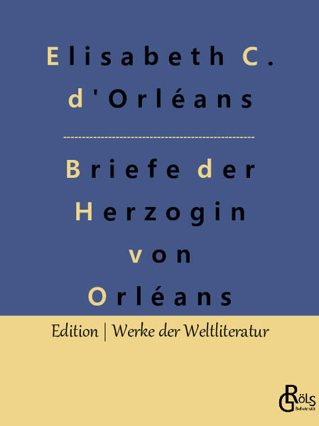 Elisabeth Charlotte von Orléans, Prinzessin von der Pfalz, genannt "Liselotte von der Pfalz" oder auch Mademoiselle de Chartres, war die Schwägerin des berüchtigten König Ludwig XIV. von Frankreich. Ihre Briefwechsel beschreiben den Stil und die Verhältnisse am Hofe des Sonnenkönigs, dessen prunkvoll-überschäumende Hofkultur wiederum Vorbild für Fürstenhäuser in ganz Europa war. Die Zuschreibung reicht von "derb" bis "unverblümt" - auf jeden Fall ist es ein humorvoller und unverstellter Blick, den wir hier auf den Hof seiner Majestät erhalten. Gröls-Verlag (Edition Werke der Weltliteratur)