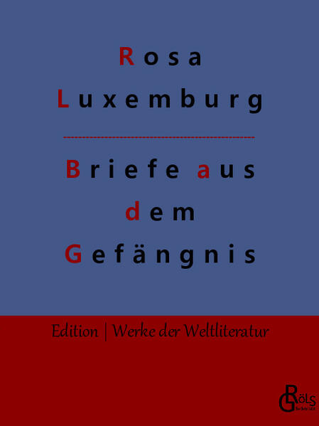 Rosa Luxemburg gehört geschichtlich zu den einflussreichsten Vertreterinnen der Arbeiterbewegung und des Marxismus Europas. Sie vertrat die Ideen des Kommunistischen Manifestes entschlossen und doch undogmatisch. Für Ihre Überzeugungen ging sie ins Gefängnis und für Ihre Überzeugungen starb sie letztlich auch. Die Korrespondenz schrieb sie aus den Gefängnissen in Wronke und Breslau, wo sie in "Schutzhaft" genommen wurde. Gröls-Verlag (Edition Werke der Weltliteratur)