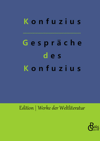 Konfuzius sagt... Der Tradition nach müssen die Gespräche von Konfuzius’ Schülern aufgezeichnet worden sein. Er selbst verfasste kein einziges Werk. Wiewohl Konfuzius mit seinen gesammelten Weisheiten einen beispiellosen Einfluss auf die chinesische Kultur hat, verstand er früh, dass sein Werk erst nach seinem Tode Einfluss entfalten kann. Er konzentrierte sich daher auf die Ausbildung seiner Schüler. Konfuzius Werk steht heute auf einer Stufe mit Marcus Aurelius' Betrachtungen. Gröls-Verlag (Edition Werke der Weltliteratur)