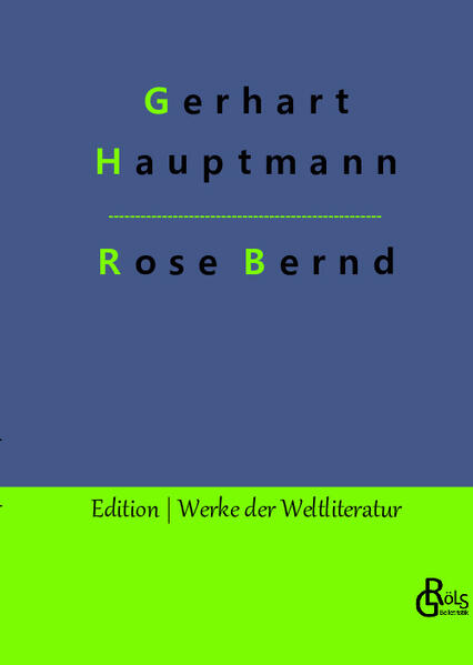 Die junge Magd Rose Bernd ist vom Dorfschulzen schwanger, dessen Ehefrau Henriette seit Jahren im Rollstuhl sitzt. Um der Schande zu entgehen, geht sie eine Ehe mit dem kränklichen Buchbinder August Keil ein. Doch Der Machinist Streckmann hat alles beobachtet und erpresst die junge Frau. Rose Bernd, ein Werk des Naturalismus, entstand im Zeitraum von April bis September 1903, als Hauptmann als Geschworener tätig war und über das Schicksal einer jungen Kindsmörderin zu befinden hatte, die selbst ein Drama durchlebt hat. Gröls-Verlag (Edition Werke der Weltliteratur)