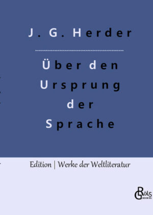 Anlass für Herders Betrachtungen war die Preisfrage der Berliner Akademie der Wissenschaften von 1769. Die Wissenschaft sollte beantworten, was der Ursprung der Sprache sei. J.G. Herder setzte sich gegen 31 Mitbewerber durch und leistete damit einen stilbildenden Beitrag zur Diskussion seiner Tage. Mutig widersprach er der These, die Sprache sei von "Gott gegeben". Gröls-Verlag (Edition Werke der Weltliteratur)