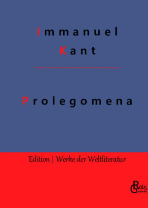 Gibt es einen Gott? Was ist Raum und Zeit? Wie sind Raum und Kosmos aufgebaut? Wie gelangen Erkenntnisse in die Welt und wie bestimmt sich das Bewusstsein? Immanuel Kant Kant schrieb diese kleine Schrift als eine simplifizierte und übersichtliche Darstellung seines Hauptwerkes Kritik der reinen Vernunft und doch sind es die großen Fragen des Menschengeschlechts, die in diesem Büchlein bewegt werden. Gröls-Verlag (Edition Werke der Weltliteratur)