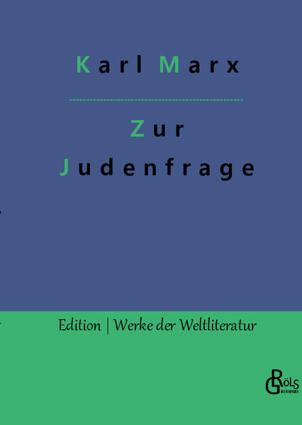 "Die deutschen Juden begehren die Emanzipation. Welche Emanzipation begehren sie? Die staatsbürgerliche, die politische Emanzipation. Erst wenn der wirkliche individuelle Mensch den abstrakten Staatsbürger in sich zurücknimmt und als individueller Mensch in seinem empirischen Leben, in seiner individuellen Arbeit, in seinen individuellen Verhältnissen, Gattungswesen geworden ist, erst wenn der Mensch seine "forces propres" „"eigene Kräfte"„ als gesellschaftliche Kräfte erkannt und organisiert hat und daher die gesellschaftliche Kraft nicht mehr in der Gestalt der politischen Kraft von sich trennt, erst dann ist die menschliche Emanzipation vollbracht. - Karl Marx - Gröls-Verlag (Edition Werke der Weltliteratur)