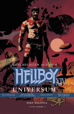 Der vierzehnte Band von Mignolas Hellboy-Universum nimmt euch mit auf eine Reise durch die Welt der Okkulten Abenteuer. Gleich fünf Geschichten bringen Spannung und Action in diesem übergroßen Sammelband. Witchfinder – Die Herrschaft der Finsternis: Sir Edward Grey nimmt es mit dem berüchtigtsten Mörder des viktorianischen Londons auf: Jack the Ripper! Als er von Scotland Yard im Stich gelassen wird, weil er einen okkulten Hintergrund für die Morde vermutet, findet Grey in der amerikanischen Okkultismus-Abenteurerin Sarah Jewell eine Verbündete. Ihre Ermittlungen führen sie auf die Spuren einer gefährlichen Verschwörung, die bis in die höchsten Ebenen der britischen Politik reicht! Das Haus der verlorenen Horizonte: Die paranormale Detektivin Sarah Jewell und ihre Mitarbeiterin Marie Therése stehen vor einem Rätsel, als ein Wochenendausflug auf einer Privatinsel vor der Küste Washingtons schiefgeht. Das unerschrockene Duo wird von einem Sturm überrascht und ist von unzähligen Verdächtigen umgeben, die sich für eine Auktion okkulter Gegenstände versammelt haben. Sie müssen die übernatürlichen Geheimnisse um die Gäste lüften, um den Mörder zu finden! Das hyperboreanische Schwert: Vom uralten Krieger Gall Dennar, über Sir Edward Grey bis hin zu Agent Howards von der B.U.A.P.. Sie alle führten das hyperboreanische Schwert. Und das war kein Zufall. Der Weg des Schwertes führte durch Abenteuer, die es bis nach Ragnarok am Ende der Welt brachten. Das Schloss der Amseln: Sara May Blackburn war schon immer ein wunderliches Mädchen. Ihr ganzes Leben lang von mysteriösen Kräften geplagt, macht sich Sara auf den Weg nach zur Linton Schule für Mädchen. Doch in der Schule gehen merkwürdige Dinge vor sich und je mehr Geheimnisse Sara entdeckt, desto gefährlicher werden ihre Studien. Sara muss die Mächte entlarven, die versuchen, ihre Kräfte zu kontrollieren. Die Rückkehr von Effie Kolb: Jahre nachdem er den Krummen verbannt hat, kehrt Hellboy in die Appalachen zurück. Dort warnt der junge Hellseher Tom Ferrell ihn vor drohender Gefahr: das Haus des Krummen ist nicht mehr leer und in den Wäldern von Virginia lauern neue und alte Bedrohungen.