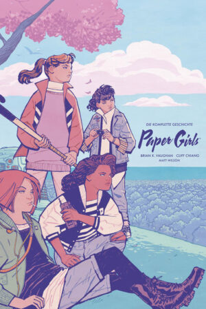 Aus der Vorstadt kreuz und quer durch die Zeit … Von Brian K. Vaughan, dem Autor der New York Tims Bestseller- Serie SAGA und Cliff Chiang, dem legendären Zeichner von Wonder Woman kommt nun die komplette Geschichte der PAPER GIRLS, die vom Chicago Tribune 2016 als eines „Besten Bücher des Jahres“ bezeichnet wurde und bald als Amazon- Serienadaption erscheint. Mit einem Hauch 80er- JahreNostalgie erzählt PAPER GIRLS die Geschichte von vier 12- jährigen Mädchen, die gemeinsam Zeitungen austragen. Am Halloween- Morgen 1988 machen sie eine erstaunliche Entdeckung, die sie unwissentlich in einen Krieg zwischen zwei Fraktionen zeitreisender Außerirdischer verwickelt. Aus der spießigen Vorstadt katapultiert es die vier Mädels auf ihre eigene Odyssee durch die Zeit. Als hätten sie nicht schon alle Hände voll damit zu tun, den Kampf der Zeitalter zu überleben und in ihre eigene Zeit zurückzufinden, begegnen sie auch noch ihren Zukunfts- Ichs. Diese wunderschön gestaltete, gigantische Gesamtausgabe präsentiert erstmals die komplette Geschichte der mit dem Eisner- Award ausgezeichneten Comic- Reihe in einer massiven Hardcover- Edition.