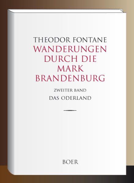 Neben Oder und Oderbruch stehen im Mittelpunkt des zweiten Bandes östliche Teile des Barnim und das Lebuser Land. Ausführlich beschreibt Fontane die Anstrengungen, das Oderbruch trockenzulegen und nutzbar zu machen. Vom Ruinenberg in Freienwalde bot sich folgender Blick auf die Oderlandschaft: »Wie ein Bottich liegt diese da, durchströmt von drei Wasserarmen: der faulen, alten und neuen Oder, und eingedämmt von Bergen hüben und drüben [...]. Meilenweit nur Wiesen, keine Fruchtfelder, keine Dörfer, nichts als Heuschober dicht und zahllos, [...] nur grüne Fläche