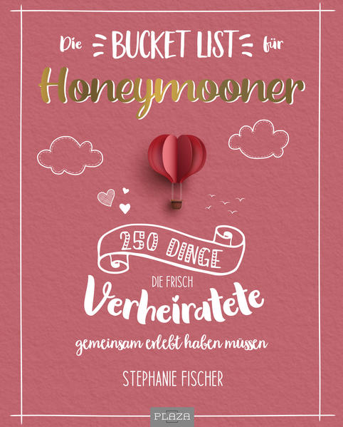 Die nächste Hochzeit steht vor der Tür und schon wieder stellt sich die Frage: Worüber freut sich das Brautpaar besonders? Auf der Suche nach einem geeigneten Hochzeitsgeschenk kommt man an dieser charmanten Bucket List ab sofort nicht mehr vorbei! Zum Start in die Ehe gibt es 250 humorvolle, erinnerungswürdige und romantische Momente zum Nachmachen und Abhaken. Ob gemeinsam einen Baum pflanzen, auf der Hochzeitsreise unter den schönsten Wasserfällen der Welt zu baden oder die Handabdrücke (mit Ring!) in Gips zu gießen auf diesen 128 Seiten finden sich wahnsinnig tolle Ideen, um die Flitterwochen und den Start in die Ehe noch unvergesslicher zu machen. Machen Sie dieses Buch zum persönlichen Tagebuch Ihrer Beziehung. Lassen Sie sich inspirieren und stürzen Sie sich mit diesen 250 lustigen, verrückten oder romantischen Ideen in das Abenteuer Liebe.