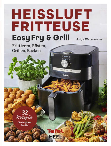 Heiß und knusprig! Die Easy Fry & Grill ist ein echter Allrounder! Selbstgemachte Pommes frites gelingen ebenso im Handumdrehen, wie Chicken Wings, Nuggets und all die anderen frittierten Klassiker, die wir so lieben! Dank der Heißluft-Technologie aber mit 99 % weniger Fett! Doch die Heißluftfritteuse kann so viel mehr: Apfelchips dörren, Fisch punktgenau garen, Muffins oder Brötchen backen - das Multitalent vereint auf kleinem Raum eine Vielzahl an Funktionen und ist dabei schneller als der heimische Backofen und benötigt auch noch bis zu 70 % weniger Energie. Und dank des innovativen Grillgitters kann die Easy Fry & Grill jetzt sogar Grillen! 32 Rezepte sorgen für kulinarische Vielfalt auf dem Teller. Gemüse, Snacks, Fisch, Fleisch, Gebäck, Desserts und vieles mehr gelingen ganz einfach und schnell.