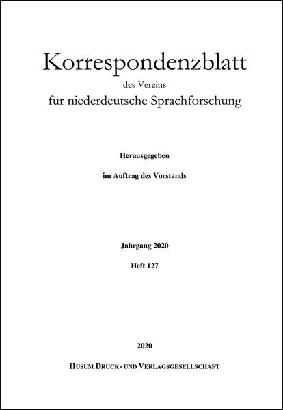 Korrespondenzblatt des Vereins für niederdeutsche Sprachforschung | Bundesamt für magische Wesen