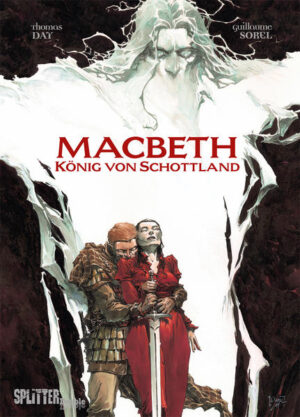 Auf dem Heimweg von einer Strafexpedition begegnen die Heerführer Macbeth, Cousin des Königs Duncan, und Cuilén auf sturmgepeitschter Heide drei Hexen. Die Frauen verkünden den Waffenbrüdern eine Prophezeiung: Macbeth soll eines Tages König sein. Der ist darüber zunächst nicht sehr erfreut, denn dem stünde ja Duncan im Wege. Und dieser ernennt Macbeth aus Dankbarkeit auch noch zum General Schottlands und Mormaer von Moray. Das würde ihm im Zweifel genügen. Doch seine Gemahlin strebt nach weitaus Höherem. Und in ihrer Ungeduld zögert Lady Macbeth nicht, die Hand des Schicksals zu erzwingen… Thomas Day liefert eine kunstvolle Kombination von Shakespeares »Macbeth«, einem zeitlosen Werk über die Machtgier des Menschen, sein unheilvolles Ringen mit dem Schicksal und über Schuld und Sühne, und der historischen Überlieferung, sodass Figuren, die von der Nachwelt oft übergangen werden, einen neuen, angemessenen Platz im Rampenlicht erhalten. Dazu inszenieren Guillaume Sorels düstere Aquarelle den Shakespeare'schen Stoff als opulenten Augenschmaus von existenzieller Wucht.