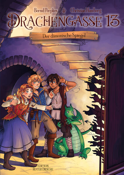 Drei Kinder, ein Drache und jede Menge Abenteuer! Schon immer haben sich Tomrin, Hanissa und Sando gefragt, was sich wohl im fest verschlossenen Keller der Drachengasse 13 befindet. Da springt die Falltür im Boden eines Tages beim Herumtollen mit Fleck plötzlich auf! Als die Kinder in das düstere Gewölbe hinuntersteigen, entdecken sie einen alten Spiegel. Ein Blick hinein hat furchtbare Folgen. Unvermittelt befinden sich die Freunde in einem Wettrennen gegen die Zeit, denn unheimliche Gegner wollen ganz Bondingor in ihre Gewalt bringen … Drachengasse 13 von Bernd Perplies & Christian Humberg von der Stiftung Lesen empfohlen. Die große Fortsetzung beginnt.