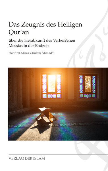 Zeitlebens sah der Verheißene Messias (as) sich, wie jeder andere Prophet vor ihm auch, mit einer Opposition konfrontiert, die seinen Anspruch nicht akzeptierte. Eine von muslimischer Seite an ihn herangetragene Kritik entzündete sich an der Frage, ob im Heiligen Qur‘an, dem heiligen Buch der Muslime, die Ankunft eines Verheißenen Messias denn tatsächlich vorhergesagt werde. In diesem Buch geht der von allen großen Religionen erwartete Reformer der Endzeit auf diese Frage ein. Eindrücklich wird gezeigt, wie der Heilige Qur‘an selbst Zeugnis ablegt über sein Kommen.