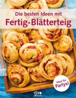 Gerichte mit Blätterteig sind unglaublich lecker und wunderbar vielseitig. Von süß bis herzhaft, ob zum Frühstück und Brunch, als Hauptgericht oder als knuspriger Snack zwischendurch – Blätterteig macht auf dem Partybüfett, beim Kaffeeklatsch oder zu einem Glas Wein immer eine gute Figur. Die aufwendige und zeitraubende Blätterteigherstellung können Sie sich aber getrost sparen. Denn mit Blätterteig aus dem Kühlregal oder der Tiefkühltruhe sind die leckeren Snacks, Desserts und Hauptspeisen ruckzuck hergestellt. Lassen Sie sich von klassischen Häppchen und würzigem Knabbergebäck begeistern, verwöhnen Sie Ihren Gaumen mit raffinierten Schnecken und Muffins und werden Sie kreativ mit feinen Apfelrosen aus Blätterteig. Ob gefüllt, belegt oder eingerollt – entdecken Sie in diesem Buch, wie vielseitig, köstlich und vor allem unkompliziert Gerichte mit Fertig-Blätterteig sein können.