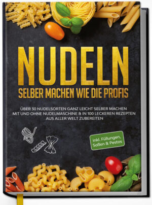 Nudeln selber machen: Heißgeliebte Klassiker und außergewöhnliche Kreationen hausgemacht auf den Teller zaubern Zu leckerer Pasta sagt niemand nein! Ganz im Gegenteil, universelle Lieblingsgerichte wie Spaghetti Bolognese oder Lasagne locken Groß und Klein an den Tisch - und es gibt eine Möglichkeit, diese Köstlichkeiten noch verlockender zu kreieren. Wie? Na, machen Sie doch einfach die Nudeln selber! Denn das geht tatsächlich ganz unkompliziert auch in der heimischen Küche und für die kleine Extramühe werden Sie mit einer unbezahlbaren Erfahrung belohnt: Pasta, so lecker und intensiv wie Sie sie höchstens aus den besten Restaurants kennen! Selbstgemachte Nudeln haben unschlagbare Vorteile, die jedem Pastafan das Wasser im Munde zusammenlaufen lassen: Ihre schöne traditionelle Optik versetzt einen gedanklich in eine kleine Trattoria in Süditalien, die raue Oberfläche nimmt köstliche Saucen und Pestos viel besser auf und außerdem wissen Sie ganz genau, was drin ist. Nudeln aus Eigenproduktion, das klingt aufwendig und teuer? Keine Sorge! Grundteig und Klassiker sind im Handumdrehen und ganz ohne Maschine hergestellt und wer aus der Pastakreation eine richtige Kunst machen will, der erzielt mit einer Nudelmaschine Top-Ergebnisse! Wie das geht, worauf Sie achten müssen und welche Möglichkeiten Ihnen offenstehen, das zeigt Ihnen nun dieses liebevoll gestaltete Nudel-Buch. Um dann aus Ihren Meisterwerken perfekte Geschmackskreationen zu zaubern, dürfen natürlich raffinierte Rezepte nicht fehlen. Deshalb finden Sie neben Teigrezepten auch eine vielfältige Auswahl an köstlichen Gerichten, um Ihre Handwerksprodukte in Pasta alla Norma, Asiatische Nudelsuppe mit Garnelen, Tortellini-Pilz-Pfanne oder süßen Nudelauflauf zu verwandeln! Die unverzichtbare Grundlage: Ob Spaghetti, Ravioli, Schupfnudeln, chinesische Dumplings oder glutenfreie Reisnudeln - ab jetzt gibt es die ganze Bandbreite der Nudelauswahl aus leckerer Eigenproduktion. Perfekt abgerundet: Entdecken Sie köstliche Füllungen und Saucen wie Ziegenfrischkäse-Walnuss-Füllung, Garnelenfüllung, Gorgonzolasauce oder vegane Bolognesesauce als Krönung Ihrer Kunstwerke. Beliebte Klassiker: In Kombination mit selbstgemachter Pasta gelingen mediterraner Nudelsalat, Pasta alla Carrettiera, Schupfnudelpfanne mit Pute oder Tortellini-Auflauf so lecker wie nie zuvor. Exotisch und Besonders: Verarbeiten Sie Ihre Nudeln doch mal zu asiatischen Eiernudelwaffeln, Thai-Suppe, sommerlicher Zitronennudelpfanne oder sündig-süßem portugiesischem Aletria. In diesem Buch entdecken Sie das ganze weite Universum des Nudelgenusses und werden nicht nur im Handumdrehen selbst zum Pasta-Maestro, sondern schlemmen sich auch durch eine überwältigende Vielfalt an raffinierten neuen Nudel-Ideen. Ob Hobbykoch, Pasta-Freak oder einfach auf der Suche nach etwas ganz Besonderem - hier werden Sie auf jeden Fall fündig!