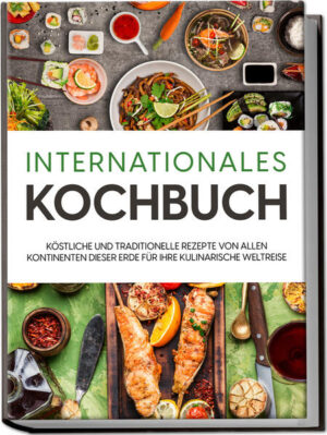 Internationales Kochbuch: Unkomplizierte kulinarische Weltreise für Vielfalt, Geschmack und grenzenlosen Genuss aus allen Kontinenten Sie lieben den Geschmack der großen weiten Welt und schicken alle Sinne gerne auf exotische Fernreisen? Ob japanisch, mikronesisch, kroatisch oder argentinisch - Ihre Entdeckerlust kennt keine Ländergrenzen? Dafür wollen Sie aber nicht jedes Mal ins Flugzeug steigen oder viel Geld im Restaurant ausgeben? Dann ist dieses Kochbuch die perfekte Maßnahme gegen kulinarisches Fernweh! Denn mit den abwechslungsreichen Rezepten holen Sie sich jeden Tag aufs Neue ein Stück Genusskultur aus allen Ecken der Welt auf den Teller und das geht auch noch kinderleicht. Asien punktet mit einzigartiger Reis-Kreativität, Amerika hat unvergleichlich deftige Fleischgerichte im Angebot, in Ozeanien liebt man die Kokosnuss und die arabische Küche jongliert in außergewöhnlicher Weise mit Gewürzen - Speisevorlieben und Traditionen der Länder sind so einzigartig und unterschiedlich wie Bewohner und Landschaft, doch eines haben sie alle gemeinsam: Grenzenlose Freude am Genuss. Den können Sie mit diesem Kochbuch nun ganz einfach in der heimischen Küche erkunden und Ihren Horizont jeden Tag ein Stückchen erweitern. Dabei entdecken Sie berühmte Klassiker wie japanisches Sushi oder New York Cheesecake genauso wie exotisch-raffinierte neue Inspirationen - probieren Sie doch mal ivorischen Fu Fu-Eintopf oder venezolanische Tequeños-Cheesesticks! Klingt lecker, aber kompliziert? Keine Sorge! Die kinderleicht nachzukochenden Rezepte lassen Sie auch ungewöhnliche Köstlichkeiten im Handumdrehen gelingsicher auf den Tisch zaubern und mit Erklärungen zu exotischen Zutaten und möglichen Alternativen kommen Sie auch im hiesigen Lebensmittelhandel bestens zurecht. Afrikanische Gewürz-Geheimnisse: Äthiopischer Kichererbseneintopf, nigerianisches Jollof, tunesische Sesam-Honig-Tarteletts oder südafrikanischer Bobotie-Hackfleischbraten zeigen Ihnen die köstliche Vielfalt des schwarzen Kontinents. Viel mehr als Reis: Mit indischem Aloo Masala, afghanischem Kabuli-Palaui-Reis, philippinischem Turon-Dessert oder koreanischem Bibimbap entdecken Sie Asien von seiner abwechslungsreichsten Seite. Australien & Ozeanien: Australischer Meat-Pie, Fidschi-Pfannkuchen, mikronesischer roter Saipan-Reis, Kokosnuss-KauKau aus Papua-Neuguinea oder Tuvalu-Thunfisch - genießen Sie Herzhaftes und Exotisches aus weiter Ferne. (Un)Bekanntes Europa: Dänischer Brombeerkuchen, portugiesischer Cataplana-Fischeintopf, ukrainische Okroshka-Sommersuppe oder kroatische Blitva zeigen Ihnen den Heimatkontinent aus einem ganz neuen Blickwinkel. Nord- und Südamerika: Mit kanadischem Lachs in Ahornsirup-Marinade, Chicago Deep-Dish-Pizza, Green Chicken Stew aus Guatemala oder paraguayischem Bori Bori-Eintopf schlemmen Sie sich vom eisigen Norden bis in den tropischen Süden. Mit diesem Kochbuch machen Sie sich auf einen atemberaubenden Genuss-Streifzug durch die weite Welt und erleben stets aufs Neue einzigartige Geschmacks-Höhepunkte. Ob Fleisch- oder Fischfan, Veggie, Naschkatze oder einfach Genießer - mit zahlreichen Rezepten für Frühstück, Suppen, Eintöpfe, Hauptgerichte, Desserts und vieles mehr bringen Sie ab sofort jederzeit internationales Flair auf den Teller.