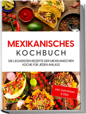 Mexikanisches Rezeptbuch: Abwechslungsreiche, traditionelle und unschlagbar köstliche Rezepte für ein mexikanisches Geschmacksfeuerwerk in der eigenen Küche Fiesta Mexicana! Wer schon einmal in Mexiko war oder sich im Restaurant hat verwöhnen lassen, der weiß: Wenn mexikanisches Essen auf den Tisch kommt, wird es unvergleichlich würzig, deftig und lecker. Zum Glück müssen Sie für diesen Genuss weder ein Flugticket buchen noch teuer essen gehen, sondern können sich die kulinarische Vielfalt des Riesenlandes ganz einfach auch selbst auf den Teller zaubern! Nachos, Burritos, Tacos oder Enchiladas: Zahlreiche mexikanische Spezialitäten sorgen längst rund um den Globus für herzhafte Schlemmerei und kaum ein Party-Buffet hierzulande kommt ohne die Snack-Hits aus. Aber die südamerikanische Küche kann noch viel mehr! Gerade Fleischfans finden hier ihr Eldorado mit einer unvergleichlichen Vielfalt an deftigen Gerichten mit Hackfleisch, Pute, Hähnchen und mehr - natürlich nie ohne den ganz speziellen Pfiff von Chili, Jalapeño & Co.! Doch auch, wer es lieber vegetarisch, vegan oder mit Fisch mag, kommt hier auf seine Kosten. Mais, Süßkartoffeln, Reis und jede Menge Käse sorgen in der traditionellen Küche Mexikos für herzhafte Speisevielfalt und den einzigartigen Geschmack liefern Gewürze, Dips und natürlich Chilischoten in allen Variationen. Höllisch scharf ist nicht so Ihres? Keine Sorge! Den Schärfegrad bestimmen Sie ganz nach Ihrer Vorliebe und wie von Esquites über Quesadillas bis hin zu Tamales jedes Gericht genau nach Ihrem Geschmack gelingt, zeigen Ihnen die abwechslungsreichen Rezepte in diesem Buch. Dank genauer und kinderleicht nachzumachender Schritt-für-Schritt-Anleitung können auch ungeübte Köche hier nach Herzenslust den Kochlöffel schwingen und werden vom ersten Versuch an mit unerhört leckeren Ergebnissen belohnt. Einfache Basics: Mit kinderleichten Grundrezepten für Nachos, Tortillas, Burritos & Co. haben Sie im Handumdrehen die Grundlage für kreative Leckereien parat. Köstliche Kleinigkeiten: Ob als Snack, Vorspeise, Beilage oder zum Frühstück - Huevos Rancheros-Frühstückseier, Hüttenkäsesalat, Pulled Pork-Nachos oder Chicken Chimichangas sind perfekt für den kleinen Hunger. Fleisch, Fisch & Meeresfrüchte: Herzhafte Hauptspeisen wie Pute in Schokoladensauce, Mexikanischer Feuertopf, Enchilada-Lasagne oder Mexikanischer Dorsch bringen original Mexiko-Flair auf den Teller. Veggie-Spezialitäten: Quesadillas mit Guacamole, Paprika mit Couscous, Chili sin Carne oder Linsenfrikadellen machen auch fleischfrei so richtig satt. Desserts und Getränke: Erst mit sündig-süßen Naschereien wie mexikanischer Krokanttorte oder Chili-Obstsalat und typischen Drinks wie Charro Negro oder Vampiro ist das Mexiko-Menü perfekt! Die liebevoll ausgewählte Kochvielfalt in diesem Buch bringt Ihnen das Feuer mexikanischer Genussfreude nach Hause und sorgt für unkomplizierte Schlemmermomente. Mit zusätzlichen Rezepten für Salsa Verde, Guacamole & Co. runden Sie Ihre Kreationen perfekt ab und verleihen Ihrer Fiesta Mexicana den letzten Schliff.