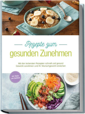 Gesund zunehmen: Mit ausgewogenen und leckeren Gerichten Schritt für Schritt zum Idealgewicht Sie werden täglich überflutet von Abnehmtipps, aber Ihr Problem geht in die andere Richtung? Der Blick auf die Waage zeigt, dass Ihnen ein paar Pfund mehr auf den Rippen guttäten? Mit Schoko, Chips und anderen Kalorienbomben möchten Sie sich aber nicht vollstopfen? Dann zeigt dieses Kochbuch einen lecker-leichten Weg, wie Sie sich mit gutem Gefühl ganz einfach zu Ihrem Wohlfühlgewicht schlemmen! Angesichts tausender Diät-Konzepte in nahezu jeder Zeitschrift scheint es kaum möglich, aber: Ja, es gibt Menschen, die statt zu viel zu wenig wiegen und denen das Zunehmen genauso schwerfällt wie anderen das Abnehmen. Ob aufgrund von Stress, eines Krankenhausaufenthalts, des Alters oder einfach nur eines hochaktiven Stoffwechsels, dauerhaftes Untergewicht ist ungesund - und mit den Genuss-Ideen in diesem Buch sagen Sie den fehlenden Pfunden den Kampf an! Erfahren Sie zunächst, welche Lebensmittel sich besonders für gesundes und langfristiges Zunehmen eignen und mit welchen Tricks Sie ganz ohne lästiges Völlegefühl Gewicht aufbauen. Stöbern Sie dann durch eine Riesenauswahl an sorgfältig erstellten Rezepten, die Sie optimal ausgewogen mit allen wichtigen Nährstoffen versorgen und dabei ordentlich Energie liefern. Bei vielfältigen Köstlichkeiten von Suppen und Salaten über Hauptgerichte bis hin zu Snacks und Naschereien bekommen Fleischfans, Fischfreunde und Veggies gleichermaßen so richtig Appetit und freuen sich über üppigen Nachschlag. Keine Lust auf fettige Kalorienbomben? Keine Sorge! Alle Gerichte in diesem Buch liefern Ihnen gesunde und ausgewogene Kalorien, sodass Sie mit gutem Gewissen tüchtig zuschlagen können und keinen Nährstoffmangel befürchten müssen. Zudem gelingen die einfachen Rezepte auch ungeübten Köchen im Handumdrehen und die ansprechende Gestaltung macht auch wählerischen Essern Lust auf mehr. Power am Morgen: Mit Leckerbissen wie Protein-Milchreis, Vollkornbrot mit Avocado und Ei oder Bircher Müsli starten Sie energiereich in den Tag. Klein, aber oho: Auch Suppen, Snacks und Salate wie Couscous-Salat, Borschtsch, Karotten-Ingwer-Suppe oder Thunfisch-Frikadellen präsentieren sich überraschend gehaltvoll. Satt mit Fisch & Fleisch: Ob Rindergulasch, Gemüse-Schafskäse-Hühnchen, Lachs mit Honig-Soja-Sauce oder Karpfen mit Polenta, hier bekommt Ihr Stoffwechsel reichlich schmackhaftes Futter. Veggie-Schlemmerei: Auch vegetarisch-vegane Köstlichkeiten wie Süßkartoffel-Tortillas, vegetarische Bauernpfanne, veganes Chili oder gefüllter Butternutkürbis sorgen für Appetit und Kalorien zugleich. Desserts & Shakes: Gönnen Sie sich mit gesunden Brownies, Kokos-Mango-Quark, Bananen-Protein-Shake oder Erdnussbutter-Shake ein verführerisch-feines Kalorien-Plus. Dieses Buch rückt Ihr Wunschgewicht endlich in greifbare Nähe und bietet einen genussvollen und unkomplizierten Weg zu umfassendem Wohlbefinden. Ob Sie verlorene Kilos wieder zurückgewinnen möchten, endlich Ihre Traumfigur erreichen oder appetitlosen Nachwuchs zu einem Plus auf der Waage verlocken möchten - hier finden Sie reichlich leckere Inspiration.