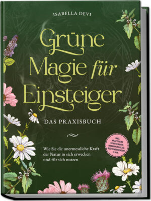 Grüne Magie: Mit der uralten Hexenmacht der Natur zu spiritueller und körperlicher Balance Schwarze Magie, weiße Magie - davon hat wohl jeder schon einmal gehört, aber kennen Sie auch die grüne Magie? Sie ist die wohl schönste Form, denn sie bringt uns in direkten Kontakt mit den einzigartigen Kräften der Natur. Und das Beste daran: Zu einer grünen Hexe können auch Sie ganz einfach werden und wie Sie die geheimnisvollen Mächte in sich wecken, zeigt Ihnen dieses Buch! Die „Kraft der Natur” wollen heutzutage viele nutzen, doch meist wird nur an der Oberfläche gekratzt: Ein pflanzliches Medikament da, vermeintlich natürliche Nahrungsergänzungsmittel dort und das war’s. Doch wer die Naturenergien tatsächlich entfesseln will, braucht einen viel tieferen Zugang zu der alles verbindenden kosmischen Urkraft - den Zugang einer grünen Hexe. Dieser Ratgeber führt Sie nun Schritt für Schritt ein in die Welt der Heilkräuter, Kraftorte, magischen Tinkturen, kraftvollen Rituale und ganzheitlicher Meditationen. Sie entdecken, wie Sie die Mächte von Pflanzen, Gestirnen, Jahreszeiten, Naturwesen und vielem mehr nutzen können, um in perfektem Einklang mit sich und Ihrer Umgebung zu leben und spirituelle Ausgeglichenheit zu erlangen. Sie haben noch so gar keine magische Erfahrung? Kein Problem! Denn die leicht verständlichen und systematisch aufgebauten Informationen führen Sie Schritt für Schritt in die Geheimnisse der Hexenwelt ein und dank praktisch- konkreter Anleitungen können Sie Ihr Wissen sofort in die Tat umsetzen. Grundkurs grüne Magie: Entdecken Sie die lange Geschichte grüner Hexerei und machen Sie sich vertraut mit Grundlagen wie Geomantie, Emotos Wasserexperimenten, Naturwesen, Leylinien und vielem mehr. Den inneren Zauber finden: Meditationen, Rituale, persönliche Kraftplätze, Gestirnkunde & Co. bringen Sie in ersten Kontakt mit Ihrer eigenen magischen Energie. Praktisch & konkret: Ob Tinkturen, ätherische Ölessenzen, Salben oder Räucherwerk - finden Sie heraus, wie Sie heilsame Präparate für jede Lebenslage ganz einfach herstellen und anwenden. Hexengarten: Gartenplanung, natürliche Düngung, Ernte und Permakultur - ziehen Sie sich alle benötigten Heilkräuter ganz einfach vor der eigenen Haustür. Dieses Buch führt Sie ein in die geheimnisvolle Welt verborgener Naturkräfte und zeigt Ihnen, wie Sie die uralten Mächte des Kosmos in sich wecken und für sich nutzen können. Mit dem Bonusteil über Krafttiere finden Sie außerdem Ihren ganz persönlichen „Spirit”, der Sie von nun an auf der einzigartigen Reise zu sich selbst begleitet.