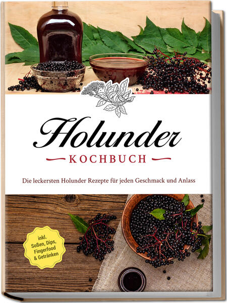 Holunder-Rezepte: Abwechslungsreiche, kreative und unschlagbar köstliche Genussideen für das Gesundheitswunder vom Wegesrand Schwarz glänzende Beeren und märchenhaft weiße Blütendolden - der Holunder macht schon rein optisch ganz schön was her, aber seine volle Kraft entfaltet er erst auf dem Teller. Ob Suppe, Fleischgerichte oder Dessert, die heimische Allerweltspflanze punktet mit einzigartigem Geschmack und gesundheitlichen Vorteilen und was Sie alles aus Ihrer Ernte zaubern können, zeigt Ihnen dieses Kochbuch. Er wächst in zahlreichen Gärten oder steht einfach am Wegesrand: Holunder, auch Holler genannt, der vor allem für süßen Sirup und feines Gelee bekannt ist. Tatsächlich kann der unkomplizierte Strauch kulinarisch aber noch viel mehr und punktet zusätzlich mit einigen Gesundheitsvorteilen. Eine Extraportion Eisen, jede Menge Vitamine und Mineralstoffe und außerdem ein Top-Lebensmittel für Cholesteringeplagte - Holunder darf ruhig öfter auf den Tisch und bei dieser Rezeptsammlung kommen Veggies genauso auf ihre Kosten wie Fleischfans und Fischfreunde, denn die Riesenauswahl bietet reichlich Inspirationen für alle Vorlieben. Ob leckere Frühstücksideen, feine Suppen und Salate, kreative Hauptgerichte oder Desserts, Dips und Drinks, die Beeren und Früchte übernehmen hier die Hauptrolle und sorgen für neuartige Geschmackserlebnisse. Apropos Geschmack: Passt das zu Pikantem? Absolut! Denn der Holunder ist ein wahres Kombinationswunder und ergibt in den unterschiedlichsten Kombinationen einen einzigartige Schlemmerei. Brote & Frühstücksideen: Mit Köstlichkeiten wie Holunder-Frühstücks-Porridge, Holunder-Dinkel-Brot oder Holunderblüten-Hefezopf gelingt der perfekte Start in den Tag. Für den kleinen Hunger: Ob Vorspeise oder Snack, in Klößchen-Holundersuppe, Holunder-Küchlein oder Salat mit Wildkräutern macht Holunder immer eine gute Figur. Holler mit Fleisch und Fisch: Bei Hauptgerichten wie Rehkeule in Holundersauce, Spätzle und Sauerbraten oder Holunder-Karpfenfilet zeigt der Holunder sich von seiner deftig-pikanten Seite. Veggie-Vielfalt: Vegetarisch-vegane Köstlichkeiten wie Pilze in Holundersauce, Holunder-Auflauf oder Holunder-Ravioli bringen bunte Abwechslung auf den Teller. Süß & erfrischend: Desserts und Getränke wie Apfel-Holunder-Gin, Holunder-Pralinen oder Holunder-Quarkauflauf bieten einzigartige Genießermomente. Dippen, tunken, streichen: In leckeren Aufstrichen, Chutneys oder Marmeladen wie Erdbeer-Holunder-Aufstrich, Schwarzkümmel-Dip oder Holunder-Curd läuft der Holler zur Höchstform auf. Dieses fantasievolle Kochbuch zeigt Ihnen, was der heimische Strauch so alles drauf hat, und schenkt Ihnen immer wieder aufs Neue kulinarische Überraschungen. Und wer Holunder gezielt für Gesundheit und Beauty nutzen will, der findet tolle Bonusrezepte für beispielsweise Heilschnaps oder selbstgemachte Tinkturen.