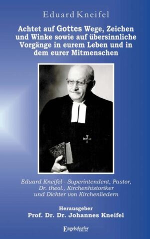 Pastor Kneifel, Dr. theol., Superintendent, Kirchenhistoriker und Dichter von Kirchenliedern: Die Familie Kneifel war zwischen 1405 und 1632 in Metz/Lothringen ansässig. Während des 30-jährigen Krieges (1618-1648) zog sie 1632 nach Poniec-Punitz, wo sie bis 1750 wohnten. Zwischen 1750 und 1945 war der Stammsitz der evangelischen Kneifel-Linie in Rosterschütz (Wladyslawow). Pastor Kneifel wurde 1896 in Rosterschütz (Władysławów) geboren. Er studierte von 1919 bis 1923 Theologie in Leipzig und Rostock. Nach der Flucht aus seiner Heimat Anfang 1945 trat Pastor Kneifel in den Dienst der evangelischen Kirche Hannovers ein. Diese kurzen Abhandlungen schrieb Pastor Kneifel zwischen 1988-1990, als er schon halb blind war. Die Texte wurden authentisch wiedergegeben und keine Änderungen durchgeführt. Diese unglaublich vielen Namen, diese Ereignisse, die einen betroffen machen, staunen lassen und ermutigen, an Dinge zu glauben, die nicht jedermanns Sache sind. Hochinteressante Texte, rührend sein Gottvertrauen und seine Deutungen solcher Wunder.