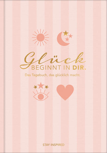 Kennst du das Geheimnis von glücklichen und erfolgreichen Menschen? „Glück beginnt in Dir“ ist das Tagebuch, das dir dabei hilft positiver und glücklicher zu werden. Starte mit deinem neuen, kleinen 6 Minuten Ritual und du wirst merken, wie schnell du eine Veränderung spürst. Wofür bist du dankbar? Deine Familie, deine Arbeit oder der lustige Abend mit Freunden letztes Wochenende? Was hast du heute Gutes getan? Deiner Arbeitskollegin einen Kaffee mitgebracht, oder jemanden an der Kasse vorgelassen? Du hast jetzt die Chance dein Leben über die nächsten 12 Wochen/90 Tage zu reflektieren und deinen Fokus auf die positiven Dinge zu lenken. Special Edition Die Special Edition ist mit einem hochwertigen rosa-gestreiften Leineneinband und Goldprägung versehen. Damit ist es das perfekte Geschenk zu jedem Anlass. Denn mehr Glück kann man ja immer gebrauchen! So funktioniert’s! Für deine Tagebuch-Routine findest du im Buch morgens und abends drei vorgedruckte Denkanstöße. Sie wiederholen sich täglich und begleiten dich in den nächsten 12 Wochen. Wenn du möchtest, kannst du zusätzlich jeden Tag deine Gedanken aufschreiben. Nach jeder Woche hast du die Möglichkeit für deinen persönlichen Wochenrückblick. Außerdem bekommst du am Anfang und Ende Tagebuchs fünf Fragen gestellt. Damit kannst du dich auf die kommenden Wochen einstimmen und sie am Ende Revue passieren lassen. Dein Dankbarkeitstagebuch, Glückstagebuch, Tagebuch für mehr Achtsamkeit. Starte jetzt deine Reise ins Glück! Produktdetails - hochwertiger Hardcover Leinen-Einband in rosa mit Goldprägung - mit praktischem Leseband - Format: DIN A5 (148x210 mm) - 200 Seiten hochwertiges Papier zum einfachen Beschreiben - Jeweils 5 Fragen zu Beginn und Ende der 12 Wochen - 6 tägliche Denkanstöße (3 morgens, 3 abends) - Notizseite für jeden Tag - Notizseite nach jeder Woche Einprägsames und unverwechselbares Design sowie hochwertige Materialien von Stay Inspired! by Lisa Wirth.