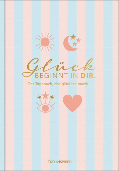 Kennst du das Geheimnis von glücklichen und erfolgreichen Menschen? „Glück beginnt in Dir“ ist das Tagebuch, das dir dabei hilft positiver und glücklicher zu werden. Starte mit deinem neuen, kleinen 6 Minuten Ritual und du wirst merken, wie schnell du eine Veränderung spürst. Wofür bist du dankbar? Deine Familie, deine Arbeit oder der lustige Abend mit Freunden letztes Wochenende? Was hast du heute Gutes getan? Deiner Arbeitskollegin einen Kaffee mitgebracht, oder jemanden an der Kasse vorgelassen? Du hast jetzt die Chance dein Leben über die nächsten 12 Wochen/90 Tage zu reflektieren und deinen Fokus auf die positiven Dinge zu lenken. Special Edition Die Special Edition ist mit einem hochwertigen rosa-blau-gestreiften Leineneinband und Goldprägung versehen. Damit ist es das perfekte Geschenk zu jedem Anlass. Denn mehr Glück kann man ja immer gebrauchen! So funktioniert’s! Für deine Tagebuch-Routine findest du im Buch morgens und abends drei vorgedruckte Denkanstöße. Sie wiederholen sich täglich und begleiten dich in den nächsten 12 Wochen. Wenn du möchtest, kannst du zusätzlich jeden Tag deine Gedanken aufschreiben. Nach jeder Woche hast du die Möglichkeit für deinen persönlichen Wochenrückblick. Außerdem bekommst du am Anfang und Ende Tagebuchs fünf Fragen gestellt. Damit kannst du dich auf die kommenden Wochen einstimmen und sie am Ende Revue passieren lassen. Dein Dankbarkeitstagebuch, Glückstagebuch, Tagebuch für mehr Achtsamkeit. Starte jetzt deine Reise ins Glück! Produktdetails - hochwertiger Hardcover Leinen-Einband in blau/rosa mit Goldprägung - mit praktischem Leseband - Format: DIN A5 (148x210 mm) - 200 Seiten hochwertiges Papier zum einfachen Beschreiben - Jeweils 5 Fragen zu Beginn und Ende der 12 Wochen - 6 tägliche Denkanstöße (3 morgens, 3 abends) - Notizseite für jeden Tag - Notizseite nach jeder Woche Einprägsames und unverwechselbares Design sowie hochwertige Materialien von Stay Inspired! by Lisa Wirth.