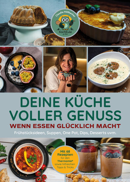 Stehst du auch manchmal in der Küche und fragst dich, was heute auf den Tisch soll, ohne dabei auf den Spaß am Kochen verzichten zu wollen? „Deine Küche voller Genuss“ ist nicht einfach nur ein Kochbuch. Es ist eine Einladung, den Genuss am Essen neu zu entdecken - und das ganz ohne Verbote oder strenge Diätregeln. In diesem Buch nimmt dich die Influencerin KochEule, bekannt für ihre leidenschaftlichen und genussvollen Rezeptideen, mit auf eine kulinarische Reise. Mit einer bunten Palette an Rezepten - von herzhaften Brot- und Aufstrichvarianten über köstliche Suppen, inspirierende Frühstücksideen und Snacks bis hin zu alltagstauglichen Hauptgerichten und süßen Verführungen - zeigt dieses Buch, dass Kochen Freude macht und das Ergebnis immer ein Fest für die Sinne sein sollte. Was macht „Deine Küche voller Genuss“ so besonders? Vielfalt und Alltagstauglichkeit: Jedes Rezept ist einfach und für jede Gelegenheit konzipiert, um sich nahtlos in deinen Alltag einzufügen. Mehr als nur Rezepte: Erhalte wertvolle Einblicke und praktische Tipps aus jahrelanger Koch- und Thermomix®-Erfahrung. Ein Plädoyer für Genuss: Dieses Buch feiert den Genuss des Kochens und Essens, frei von den Fesseln gesellschaftlicher Erwartungen. Erweitere dein Repertoire: Entdecke neue, alltagstaugliche Rezepte, die Kochen zur puren Freude machen. Lebe den Genuss: Erlebe die Freude am selbst gekochten Essen, indem du genau weißt, was in deinen Gerichten steckt, und sie vollends genießt. „Deine Küche voller Genuss" spricht Genussmenschen und Kochfans an - egal, ob du Neuling, Profi oder auf der Suche nach frischen Küchenideen bist. Die Rezepte sind mit ein bisschen Kreativität auch ohne einen Thermomix® umsetzbar. Ideal für jeden, der seine Liebe zur Küche entdecken oder vertiefen möchte, darunter Mütter, Berufstätige und Genießer. Hol dir mit diesem Buch Freude und Genuss in deine Küche!