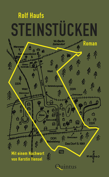 1945 wurde die Berliner Stadtgrenze zur Zonengrenze, was zu einigen Kuriositäten führte: So ist das kleine Steinstücken verwaltungstechnisch Teil von Zehlendorf und umgeben von Potsdam-Babelsberg, das damals zur Sowjetischen Besatzungszone gehörte. Steinstücken im Amerikanischen Sektor blieb die einzige permanent bewohnte Westberliner Exklave, was eine besondere sicherheitspolitische Herausforderung darstellte. Die Ortslage wurde durch DDR-Grenztruppen abgeriegelt und von US-Militärpolizei bewacht. In dieses Steinstücken kommt Georg - Alter Ego des Autors - Anfang der 1960er-Jahre aus der rheinischen Provinz, um sich bei einem Mann namens Faßbinder einzuquartieren, wobei er zunächst absurde bürokratische Hürden zu bewältigen hat. Etwas Mysteriöses umgibt diesen Faßbinder, den Georg offensichtlich schon aus seiner Heimat kennt und der das „Dritte Reich“ in KZ-Haft verbrachte. Noch nebulöser wird die Situation, als Faßbinder Georg bittet, bei der Flucht eines Ostberliners zu helfen. Und dann sind da noch die verschrobenen Einwohner Steinstückens, die Amerikaner, die eine Luftbrücke mit Helikopter einrichten, und die DDR-Grenzer, deren Gebaren immer bedrohlicher wird. Kerstin Hensel schreibt in ihrem Nachwort: „STEINSTÜCKEN ist STEINSTÜCKEN ist ein Roman. Poetisch, grotesk, barock, präzise, lakonisch, geschrieben im Atemrhythmus des Autors. Das Stakkato zeigt sein Getriebensein in klaustrophobischer Panik. Der Autor jagt Erinnerungen nach und wird von ihnen gejagt, stets auf höchster seelischer Alarmstufe. Erinnerungen verfugen sich in Rückblenden, Déjà-vus, Erschütterungen, in bedrohlichen kafkaesken Situationen.“