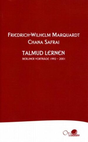 Die hier vorgelegte Textsammlung dokumentiert Vorträge zum Talmud, die von Chana Safrai (1946-2008), Professorin für Talmudstudien, Religionsphilosophie und Neues Testament an der Hebräischen Universität in Jerusalem, und Friedrich-Wilhelm Marquardt (1928-2002), emeritierter Professor für Systematische Theologie an der Freien Universität Berlin, in den Jahren 1992 bis 2001 auf jährlichen Wochenendtagungen an der Evangelischen Akademie zu Berlin gehalten worden sind.