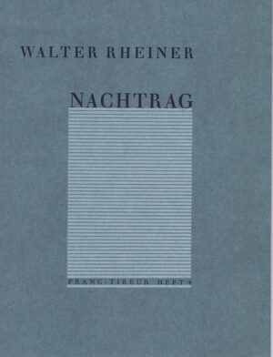 Die Texte von Walter Rheiner wurden seit ihren Erstdrucken nicht wieder gedruckt. Ergänzt wird das Heft durch eine Bibliographie der Arbeiten, die Walter Rheiner in der "Dresdner Konzert- und Theater-Zeitung" veröffentlichte