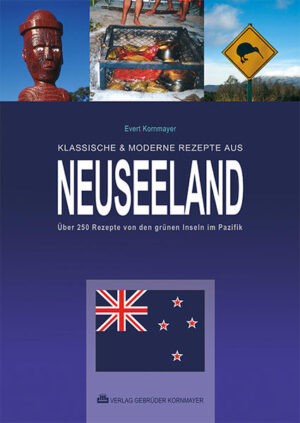 Das erste Kochbuch für die Neuseeländische Küche in deutscher Sprache. Mit vielen Impressionen von den beiden Inseln. Mit ausführlichem Register. "Neuseeland kennt sowohl die traditionelle Küche der Maori wie den Kulturimport der Europäer. In einer neuen Kochkultur verbinden sich englische und kontinental-europäische Wurzeln mit den natürlichen Gegebenheiten der grünen Inseln im südlichen Pazifik. Neben einigen exotischen Rezepten (Wapiti oder Abalone) bietet dieses Buch wohlschmeckende Rezepte, deren Zutaten auch in unseren Breiten erhältlich sind." "Ein Kochbuch für wahre Feinschmecker, Kenner und Genießer. Mit diesem Buch werden Sie die neuseeländische Küche in Ihrer vortrefflichsten Art zu Hause pflegen können."