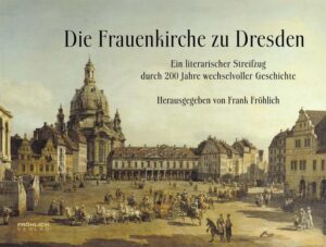 Zwischen 1726 und 1743 auf heiligem Ort errichtet, erlebte die Dresdner Frauenkirche glanzvolle und düstere Tage. Als in der Nacht vom 13. zum 14. Februar alliierte Fliegerverbände Dresden in Schutt und Asche legten, läutete auch für dieses Kleinod der Weltkultur die Totenglocke. Über fünfzig Jahre eine Ruine, ragt sie heute wieder in den Himmel und dominiert die Stadtsilhouette. Mit Spenden aus allen Erdteilen gilt dieser Wiederaufbau weltweit als einzigartig. Eine faszinierende Auferstehung, die für viele auch ein Stück Erfüllung ihrer Sehnsucht nach dem alten Dresden ist. Mit diesem Buch laden wir zu einem Streifzug durch die wechselvolle Geschichte der Frauenkirche ein. Viele berühmte Schriftsteller, Musiker, Maler und Architekten bereisten Dresden und hiel­ten ihre Eindrücke und Erlebnisse rund um die Frauenkirche in Romanen, Gedichten, Tagebüchern, Brie­fen und Reisebeschreibungen fest. In einer aufwendigen Recherchearbeit in Archiven und Bibliothe­ken hat Frank Fröhlich erstmals eine Collage literarischer Zeitzeugen zur Frauenkirche zusammengetragen. Den Texten wurden Gemälde, Grafiken und Fotos gegenübergestellt. Auferstehung (Georg Alisch) „Wir leben jetzt mit einer neuen Silhouette. Gleich ob man den samstäglichen Picknickkorb über die Wiesen im Großen Garten trägt, am Wilden Mann die stillen Straßen entlangschlendert, vom Weißen Hirsch oder den Coschützer Höhen ins Tal blickt – aus allen Himmelsrichtungen ist nun die Kuppel der Frauenkirche zu entdecken. Freundlich schwebt sie über Dresden und in der Sonne glänzend greift das Kuppelkreuz ins Himmelblau. Wie dunkler Samt schimmern die alten Steine zwischen dem hellen Sandstein, welcher erst vor Kurzem aus den Steinbrüchen bei Pirna geholt wurde. Deutlich voneinander abgesetzt erinnern die schwarzen und weißen Fassadensteine an die dunklen und hellen Zeiten der Frauenkirche zu Dresden.“