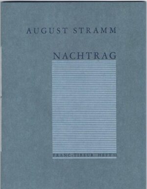 Die Erzählung "Das Fest der Liebe" (ca. 1905) und das Gedicht "Der Galgen" (1906) wurden seit der Erstveröffentlichung aus dem Nachlaß nicht mehr nachgedruckt. Sie bieten einen neuen Einblick in die naturalistischen Anfänge des Werks von August Stramm und stellen damit einen wichtigen Nachtrag zur Stramm-Forschung dar.