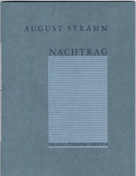 Die Erzählung "Das Fest der Liebe" (ca. 1905) und das Gedicht "Der Galgen" (1906) wurden seit der Erstveröffentlichung aus dem Nachlaß nicht mehr nachgedruckt. Sie bieten einen neuen Einblick in die naturalistischen Anfänge des Werks von August Stramm und stellen damit einen wichtigen Nachtrag zur Stramm-Forschung dar.