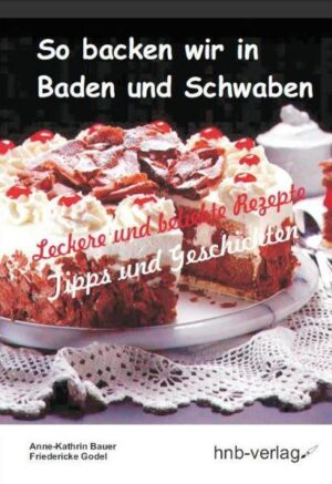 Wie schon bei dem beliebten Kochbuch „So kochen wir in Baden und Schwaben“, das 2010 im hnb-buchverlag erschienen ist, haben sich auch diesmal wieder die waschechte Schwäbin Anne-Kathrin Bauer und die Vollblut-Badnerin Friedericke Godel zusammengetan und präsentieren ihre Lieblingsrezepte für süße und pikante Kuchen aus ihren Heimatregionen. Bei der Rezeptauswahl haben die Autorinnen darauf geachtet, einerseits einfache Kuchen vorzustellen, die mit gängigen Zutaten relativ leicht zubereitet werden können. Andererseits beinhaltet das Buch aber auch etwas raffiniertere Kuchen und Torten, die ohne weiteres auch bei größeren Festlichkeiten auf den Tisch kommen können. Und auch an die nicht so „süßen“ Leserinnen und Leser haben die Autorinnen gedacht und präsentieren verschiedene pikante Kuchen und Quiches aus Baden und aus Schwaben. Nicht zuletzt geben die Autorinnen hilfreiche Tipps rund ums Backen, die sie in kleine, amüsante Geschichten verpacken. Darin spielt das badisch-schwäbische Hausfrauenduo Hildegard und Elisabeth, eine Neukreation der Autorinnen, eine wesentliche Rolle. Ob Schwäbischer Apfelkuchen oder Schwarzwälder Kirschtorte, ob Speckkuchen oder Badischer Lachsquiche - in diesem Buch kommen nicht nur leidenschaftliche Süßschnäbel auf ihre Kosten! „So backen wir in Baden und Schwaben“ - eine „kulinarische Liaison“ der beiden Regionen, die zwar seit 60 Jahren im Bundesland Baden-Württemberg vereint sind, die aber auch noch heute nicht nur freundschaftlich verbunden sind und eine gesunde Rivalität pflegen. „Markenzeichen“ dieser Buchreihe ist, dass es sich nicht um reine Koch- bzw. Backbücher handelt, sondern um Koch-Lesebücher bzw. Back-Lesebücher. Mit anderen Worten: Wir erzählen humorvolle kleine Geschichten zu den Rezepten und über das Kochen, Backen und Essen allgemein. Dabei nehmen sich die Badner und die Schwaben gelegentlich auch gegenseitig aufs Korn. Natürlich dürfen auch Mundart-Elemente nicht fehlen.