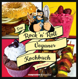 Vegane Profi-Küche meets Rock 'n' Roll! In seinem ersten Kochbuch vereint Jérôme Eckmeier, Chefkoch des Vegetarierbundes Deutschland, seine beiden großen Leidenschaften und nimmt euch mit auf eine kulinarische Zeitreise in die 50er Jahre. Den Geburtsjahren des Rock 'n' Rolls entsprangen Partybuffet-Klassiker wie Fleisch- und Eiersalate, Toast Hawaii, Marmor- und Käsekuchen und der mit Salzstangen gespickte Mett-Igel. Jérôme Eckmeier zaubert euch mit den veganen Varianten dieser Gerichte den Flair der Hula Hoop- und Petticoat-Jahre tierleidfrei auf eure Teller. Aber auch die moderne vegane Küche kommt nicht zu kurz in diesem Kochbuch: Mit zahlreichen Gaumenfreuden wie rohen „Spaghetti Napoli“, Kürbissuppe mit karamellisiertem Ingwer, knusprigen CornDogs und Frozen Banana Ice schlägt Jérôme Eckmeier die Brücke zurück in die Gegenwart!