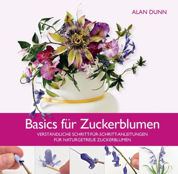 Alan Dunn ist einer der weltweit führenden Zuckerkünstler in der Tortendekoration. Er gibt Kurse und Workshops in der ganzen Welt. Sein neuestes Buch ist auch das erste, das in deutscher Sprache in den Handel kommt. Der Titel „Basics für Zuckerblumen“ passt ideal zum Inhalt, denn dieses Grundlagenwerk behandelt in verständlichen Schritt-für-Schritt-Anleitungen die Herstellung naturgetreuer Blüten aus purem Zucker. Mit diesen wunderschönen Dekor-Elementen lassen sich Kuchen und Torten in vielbestaunte Kunstwerke verwandeln. Das Buch ist für Anfänger und Profis gleichermaßen geeignet. Es enthält insgesamt 25 unterschiedliche Projekte. Von der Anemone über Lilien und Rosen bis hin zur Orchidee sind alle Blumen dabei, die man üblicherweise auch beim Floristen um die Ecke vorfindet. Bevor es an die einzelnen Projekte geht, werden ausführlich die verwendeten Techniken, der Umgang mit dem Material und die benötigten Werkzeuge beschrieben. Zugleich vermittelt der Autor eine Fülle von Tipps und Kniffen, die seiner Erfahrung aus 27 Jahren Zuckerkunst entstammen. Um auch Anfängern auf Anhieb Erfolgserlebnisse zu bescheren, sind die Blumenprojekte in Schwierigkeitsgrade unterteilt. Damit ist die Möglichkeit gegeben, eine einfachere Blüte zu wählen und sich langsam in die Materie einzuarbeiten. Und wie bereits gesagt, die fertigen Zuckerblüten sind so täuschend echt, dass sie kaum noch von realen Blumen zu unterscheiden sind.