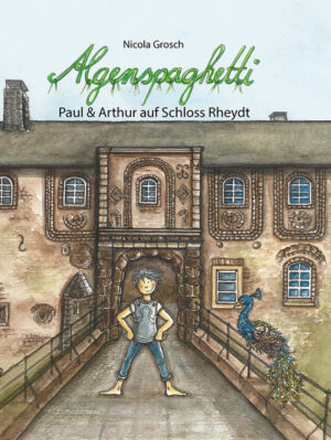 Algenspaghetti - Paul & Arthur auf Schloss Rheydt (Band 1| überarbeitete 3. Auflage) Der 1. Band der Trilogie »Algenspaghetti« ist der Beginn einer fantasievollen Kinderbuchserie der Autorin Nicola Grosch. Das spannende Zeitreise- Abenteuer führt Wassergespenst Arthur und seinen neuen Freund Paul bis ins tiefste Mittelalter. Die Schatzsuche der beiden Helden wird durch die detailgetreuen Illustrationen der Autorin so perfekt in Szene gesetzt, dass die Leser das Gefühl haben, hautnah im Geschehen zu sein. Gemeinsam mit den beiden Hauptfiguren Paul und Arthur lernen die Kinder das Schloss Rheydt in Mönchengladbach und seine Geschichte kennen. Gleichzeitig können junge Erstleser mit Hilfe der beigefügten Karten verfolgen, wo sich das Wassergespenst und der Pfau auf dem Schlossgelände befinden und wo genau sie nach dem Schatz graben. Als Paul & Arthur sich am Burggraben des Schlosses Rheydt in Mönchengladbach begegnen, ist dies der Beginn einer ungewöhnlichen Freundschaft. Paul, der kleine Pfau, hätte weiterhin ein beschauliches Leben auf dem Schlossgelände führen können. Da er aber im Gegensatz zu seinen übrigen Artgenossen mit seinen Schwanzfedern immer noch kein Rad schlagen kann, sitzt er untröstlich am Ufer des inneren Burggrabens. Traurig tröpfeln seine Tränen genau in die Unterwasserwelt des Gespenstes Arthur, das schon einige Jahrhunderte auf dem Gelände des Schlosses zuhause ist. Um den jungen Pfau zu trösten, beschließt er kurzerhand, Paul seine unterirdische Behausung zu zeigen und gleich einige seiner gut gehüteten Geheimnisse preiszugeben. Beispielsweise, dass das Wassergespenst von morgens bis abends und am liebsten auch spät in der Nacht seine selbstgemachten Algenspaghetti verputzen könnte. So lernen sich die beiden immer intensiver kennen und erkunden von nun an gemeinsam die mysteriösen Plätze des Schlosses mit all seinen sagenumwobenen Geschichten. Arthur, das Wassergespenst, ist der geborene Abenteurer, wissbegierig, neugierig und ein wenig altklug. Paul, der von Natur aus ein wenig ängstlich ist, möchte so schnell wie möglich ein erwachsener Pfau werden, der sein prächtiges Federkleid präsentieren kann. Eines Tages stoßen sie bei einem gemeinsamen Tauchgang im Burggraben auf ungewöhnliche Dinge. Zunächst finden sie einen goldenen Schlüssel und bald darauf eine verrostete Ritterrüstung, deren Zauberkräfte Paul und Arthur bereits nach kurzer Zeit zu spüren bekommen. Ihre erste Zeitreise mit der Ritterrüstung führt die beiden ins Mittelalter, in die Zeit, in der Schloss Rheydt noch eine Burg war. Arthurs langgehegter Wunsch, einmal leibhaftig bei einem Ritterturnier dabei sein zu können, erfüllt sich plötzlich schneller als er dachte. Im mittelalterlichen Burggraben entdecken sie einen alten Krug mit geheimnisvollem Inhalt. Nach und nach setzen sie die Puzzleteile zusammen und schlittern kopfüber in ein richtiges Abenteuer. Niemand kann zu diesem Zeitpunkt ahnen, was den beiden auf ihrer Zeitreisen in den verschiedenen Jahrhunderten passieren wird. Diese Erlebnisse schweißen die beiden Freunde immer mehr zusammen. Getreu ihres Mottos „Man kann gemeinsam alles schaffen, wenn man nur fest genug daran glaubt“ gehen sie durch dick und dünn, streiten und vertragen sich. Am Ende wird sich für beide ihr großer Traum erfüllen. Eine spannende Schatzsuche, die den Leser in das Mittelalter entführt, in die aufregende Zeit der Ritter und Burgen. Die vorliegende überarbeitete 3. Auflage enthält 37 farbige Illustrationen, die von der Autorin Nicola Grosch mit Acrylfarben selbst gezeichnet wurden. Sie ziehen jeden Betrachter in ihren Bann, ob Voroder Erstleser und lassen die Abenteuergeschichte rund um das Wasserschloss und seine sympathischen Bewohner sehr authentisch wirken. Zum Band 1 ist eine Hörbuchversion bestehend aus 2 CDs erhältlich unter der ISBN 978- 3981226485 erhältlich Im 2. Band Algenspaghetti - Paul & Arthur und der Berg des Lichts reisen die beiden Helden wiederum mit der verzauberten Ritterrüstung ins antike Rom und begeben sich auf die Spur einer unglaublichen Legende. Sie pendeln zwischen der Gegenwart auf Schloss Rheydt und der Vergangenheit hin und her. Eine spannende Geschichte, in der es um den magischen Berg des Lichts geht, einem Edelstein von unermesslichem Wert. ISBN 978- 3- 9816026- 0- 9 Den Abschluss der lehrreichen Trilogie, die mit ihren Lesern wächst, bildet Band 3 mit dem Titel Algenspaghetti - Paul & Arthur im Reich der Ahnen auf Schloss Rheydt Die Frage nach dem Grund des plötzlichen Verschwindens seiner Eltern vor geraumer Zeit lässt dem Wassergespenst Arthur keine Ruhe. Die Lösung dieser rätselhaften Frage führt ihn zusammen mit seinen Freunden in ein weiteres rasantes Abenteuer, denn irgendjemand scheint verhindern zu wollen, dass er allzu tief in den Familiengeschichten seiner Ahnen stochert. ISBN 978- 3- 981602678