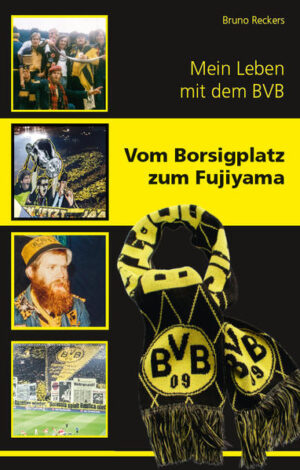 Seit über 50 Jahren fährt der Autor schon zm BVB. Im Westfalenstadion hat er bis heute nur ein einziges Spiel versäumt. Sein erstes Auswärtsspiel sieht Bruno in den 1960ern ausgerechnet in Gelsenkirchen und nicht immer verlaufen diese Derbys glimpflich. Als Schüler kann er hautnah miterleben wie Borussia sich aufmacht als erster deutscher Verein den Europapokal zu gewinnen. Der schwere Weg in die Zweitklassigkeit in den 1970ern kann Brunos Treue zum BVB nichts anhaben. Als Auszubildender fährt er als Anhalter zu den Begegnungen, als Geselle begleitet er seine Borussia bis zu den entferntesten Freundschaftsspielen mit dem Tramper-Monats-Zugticket. Von Mostar über Craiova bis nach Leeds, Bruno ist immer mit dabei. Bis heute scheint kein Weg zu weit zu sein. Selbst das Weltpokalfinale in Tokio am Fuße des Fuji erlebt er hautnah mit. Die Schilderungen seiner oft abenteuerlichen, manchmal sogar gefährlichen Reisen sind spannend und authentisch erzählt. Mit viel Wortwitz und Ehrlichkeit nimmt er seine Leser mit auf seinem Weg mit Borussia Dortmund.