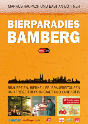 Das Bamberger Land ist nicht nur ein Paradies für die Freunde der heimischen Biere. Auch die Wanderungen, Radwege, Freizeitmöglichkeiten und natürlich die wildromantischen Bierkeller rund um die 68 hiesigen Brauereien suchen weltweit ihresgleichen. Im ihrem neusten Werk präsentieren die Bamberger Autoren Bastian Böttner und Markus Raupach dies alles in einem neuem Gewand vereint. Noch nie wurde die Kombination aus Bier- und Freizeitkultur in Stadt und Landkreis Bamberg so authentisch und erlebbar dargestellt. Ein Buch, mit dem man sehr guten Gewissens auch Ausflüge für die ganze Familie planen kann - mit 17 exklusiven Wanderungen und Radtouren!