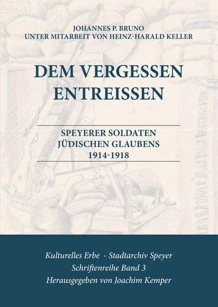 Lange erwartet - jetzt ist es da, das neue Buch von Johannes P. Bruno! Unter dem Titel „Dem Vergessene entreißen. Speyerer Soldaten jüdischen Glaubens 1914-1918“ schildert er das Leben von vierzig Speyerer Teilnehmern des Ersten Weltkriegs. Dreizehn von ihnen sind gefallen, etliche der damals Überlebenden fielen wenige Jahrzehnte später dem Holocaust zum Opfer. Auch ihr Schicksal und das ihrer Familien wird beschrieben. Der Band entstand unter Mitarbeit von Heinz-Harald Keller. Die Publikation erscheint als Band 3 der Schriftenreihe Kulturelles Erbe - Stadtarchiv Speyer