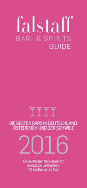 Falstaff präsentiert den Falstaff Bar- & Spiritsguide 2016 mit den 450 besten Bars in Deutschland, Österreich und der Schweiz, bewertet von Gästen und Insidern. Außerdem: Bewertungen für 150 Top-Spirituosen von Whisky über Gin, Rum und Wodka bis hin zu deutschen Fruchtbränden. Plus: Alle Infos zu den Gewinnern der Auszeichnungen - darunter »Bartender des Jahres«, »Cocktail des Jahres« und »Neueröffnung des Jahres«.