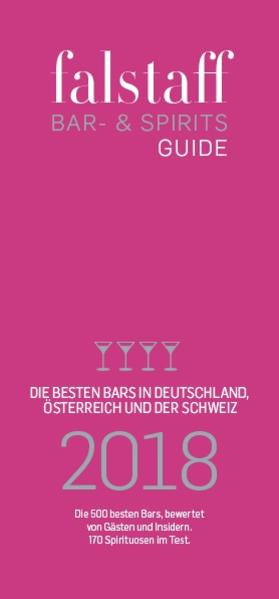 Falstaff präsentiert den Falstaff Bar- & Spiritsguide 2018 mit den 550 besten Bars in Deutschland, Österreich und der Schweiz, bewertet von Gästen und Insidern. Außerdem: Bewertungen für 450 Top-Spirituosen von Whisky über Gin, Rum und Wodka bis hin zu deutschen Fruchtbränden und 40 Craft Beers Plus: Alle Infos zu den Gewinnern der Auszeichnungen - darunter »Bartender des Jahres«, »Cocktail des Jahres« und »Neueröffnung des Jahres«