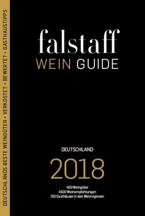 Der Falstaff Weinguide Deutschland 2018 enthält rund 3.000 Weinempfehlungen von mehr als 400 Produzenten, bewertet nach dem 100-Punkte-System. Dazu kommen die 130 Gasthaus-Tipps, die bei der Planung des nächsten Aufenthalts in einer Weinbauregion helfen und die Rubrik »Talentschuppen«, die sich dem Winzernachwuchs widmet - alles in allem ein starkes Nachschlagewerk am Puls der Zeit.