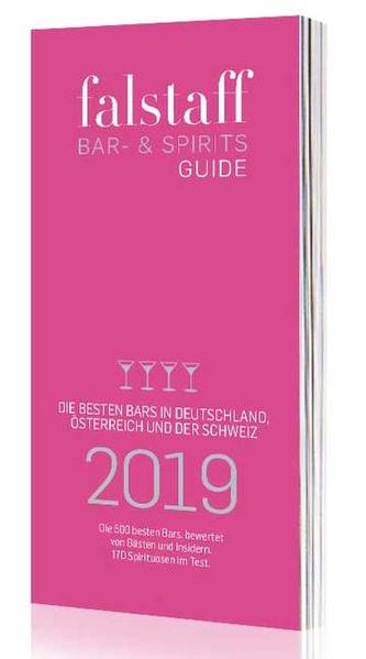 Falstaff präsentiert den Falstaff Bar- & Spiritsguide 2019 mit den 600 besten Bars in Deutschland, Österreich und der Schweiz, bewertet von Gästen und Insidern. Außerdem: Bewertungen für 170 Top-Spirituosen von Whisky über Gin, Rum und Wodka bis hin zu deutschen Fruchtbränden Plus: Alle Infos zu den Gewinnern der Auszeichnungen – darunter »Bartender des Jahres«, »Cocktail des Jahres« und »Neueröffnung des Jahres«